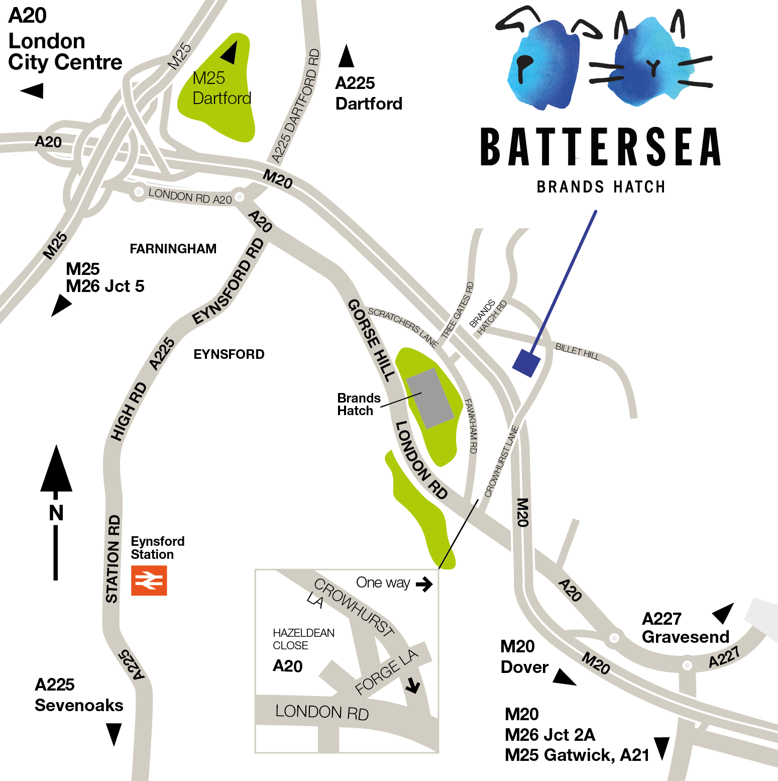 Battersea Brands Hatch Map